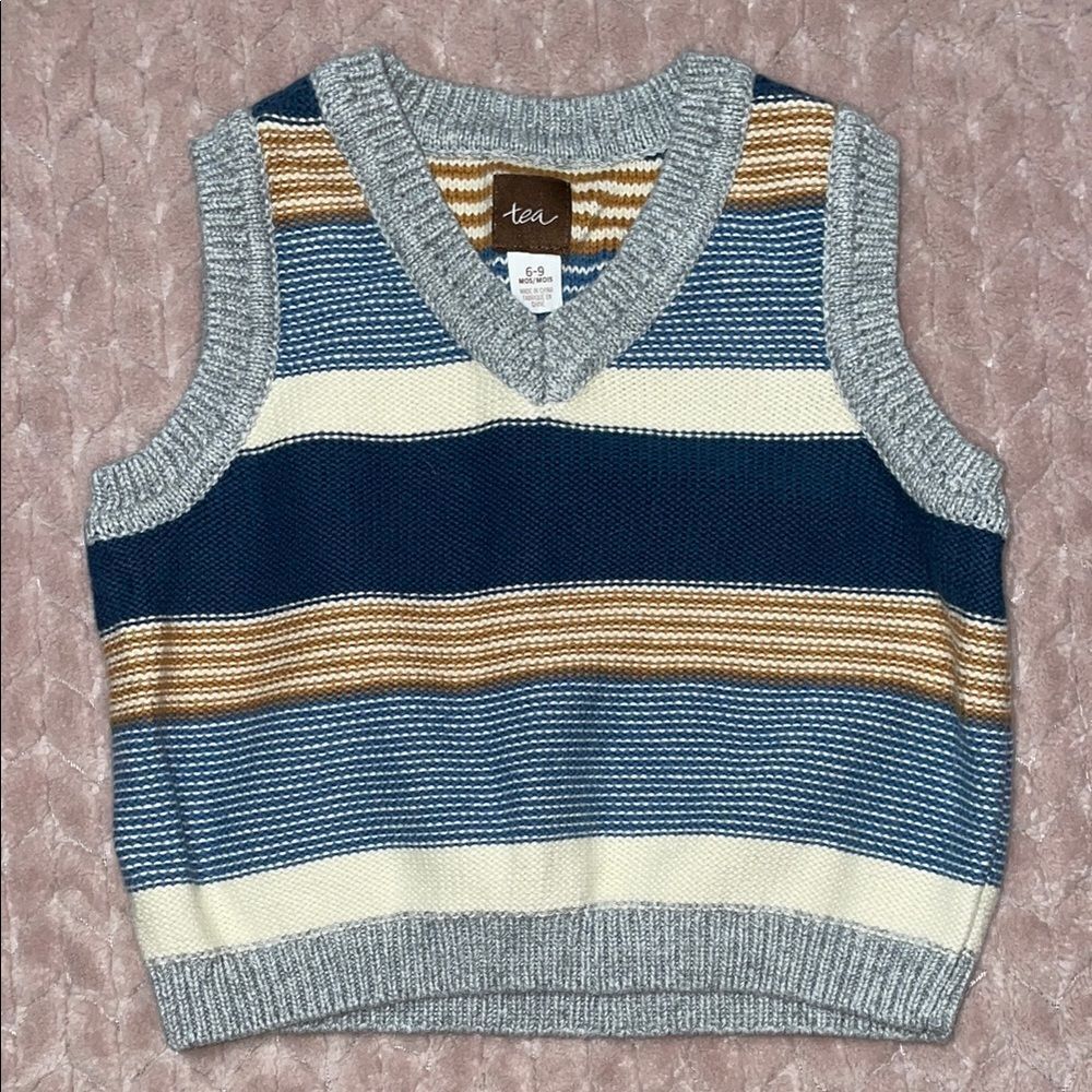 Tea Baby Boy Knit V Neck Sweater Vest
